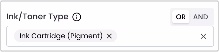 Filter: Ink/Toner Type