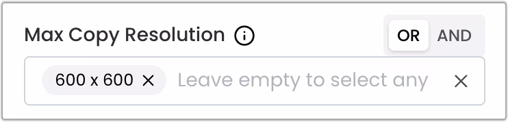 Filter: Max Copy Resolution