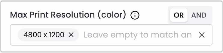 Filter: Max Print Resolution (color)